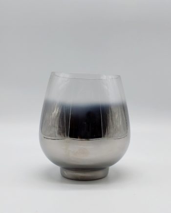 Lantern Glass White Silver Height 15 cm