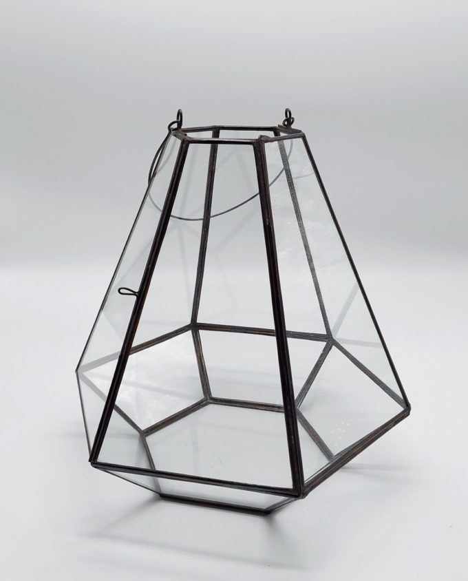 Lantern "Pyramid" Antique Copper Height 27 cm