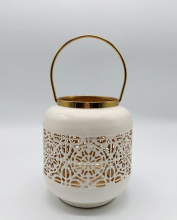 Lantern Metal White Color Height 16 cm