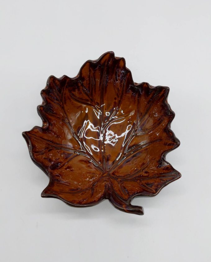 Bowl Porcelain Leaf Brown