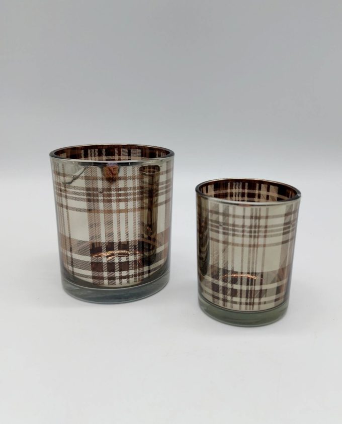 Tealight Votive Scottish Pattern Set 2 Pieces