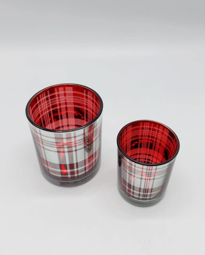 Tealight Votive Scottish Pattern Set 2 Pieces