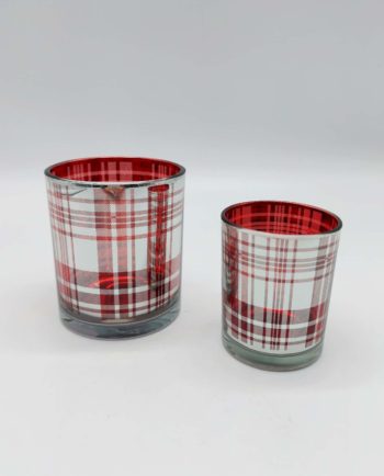 Tealight Votive Scottish Pattern Set 2 Pieces