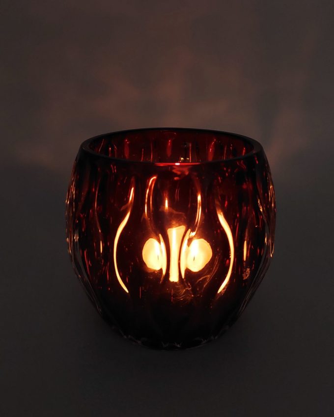 Tealight Glass Bordeaux Height 9 cm