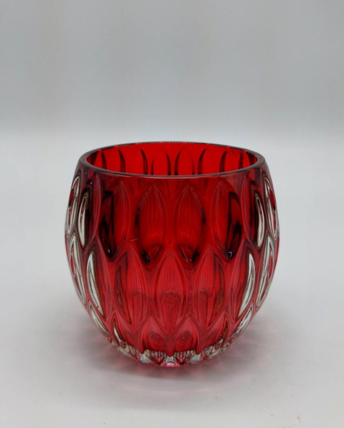 Tealight Glass Red Height 9 cm