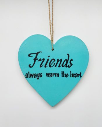 Wooden Heart Friendship Turquoise