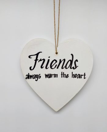 Wooden Heart Friendship White