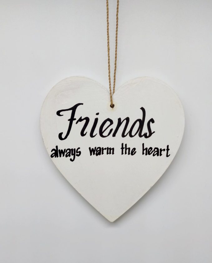 Wooden Heart Friendship White