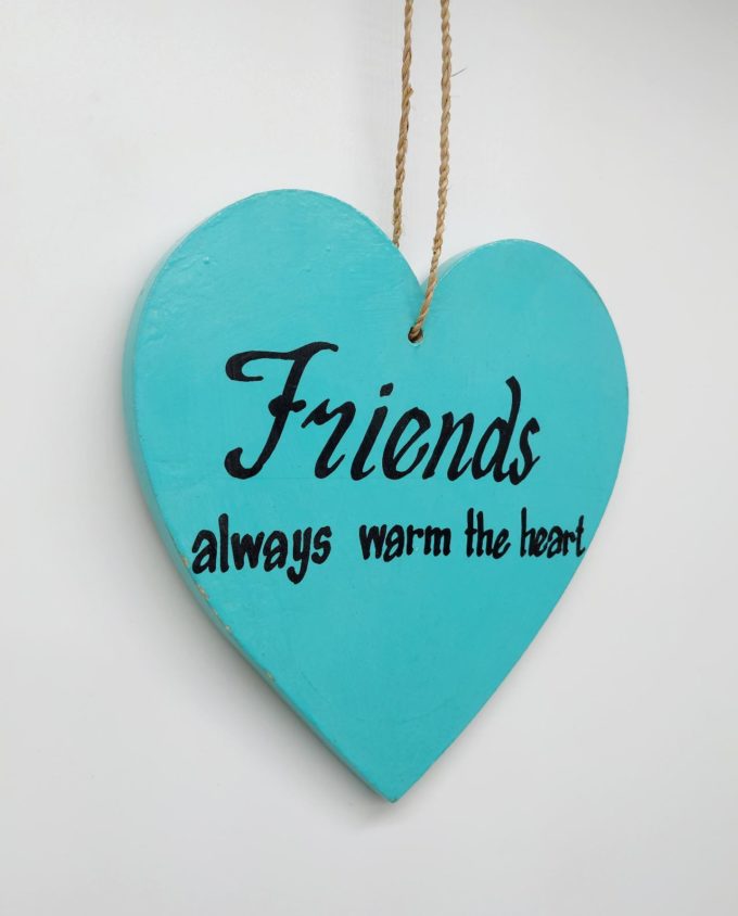 Wooden Heart Friendship Turquoise