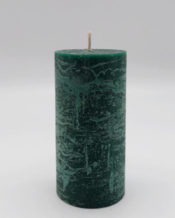 Candle Dark Green Pillar Aromatic Height 14 cm Diameter 7 cm