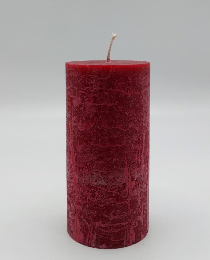 Candle Burgundy Pillar Aromatic Height 14 cm Diameter 7 cm