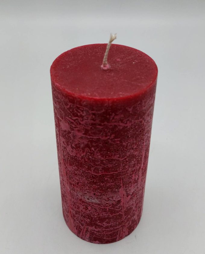 Candle Burgundy Pillar Aromatic Height 14 cm  Diameter 7 cm