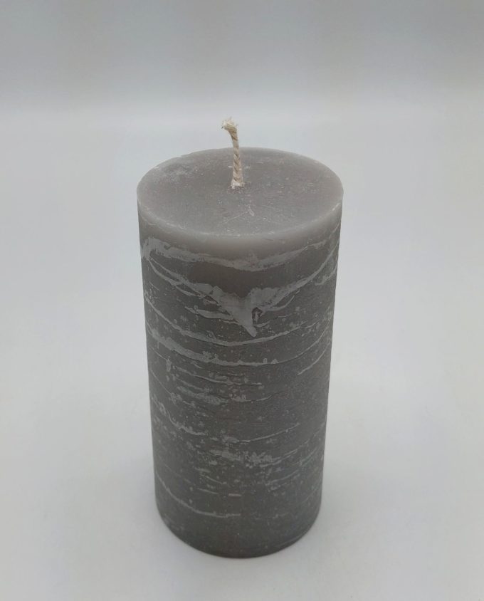 Candle Grey Pillar Aromatic Height 14 cm Diameter 7 cm