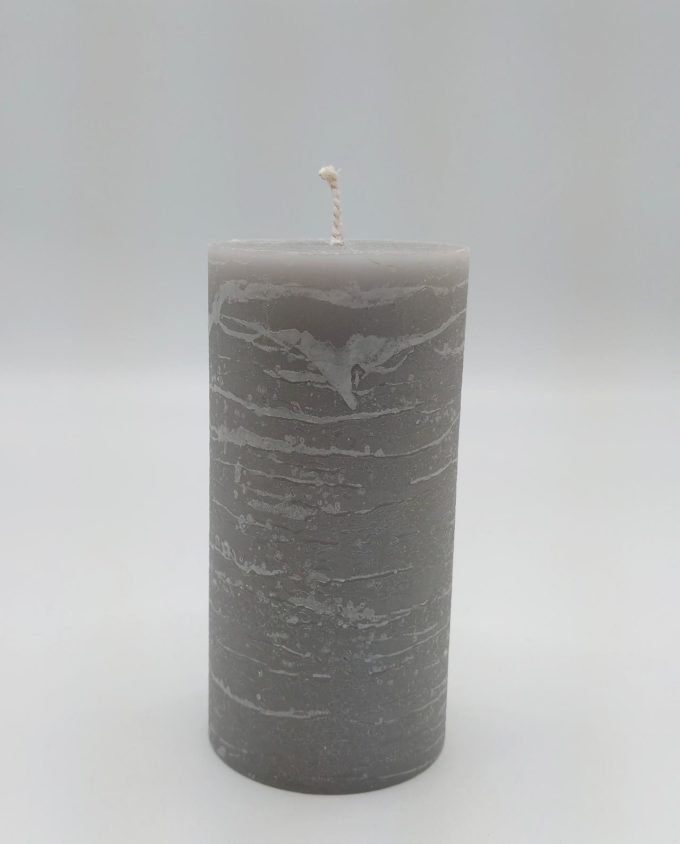 Candle Grey Pillar Aromatic Height 14 cm Diameter 7 cm