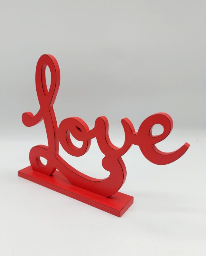 Love Wooden on Stand