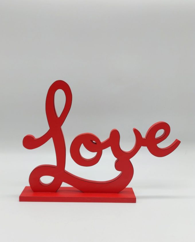Love Wooden on Stand