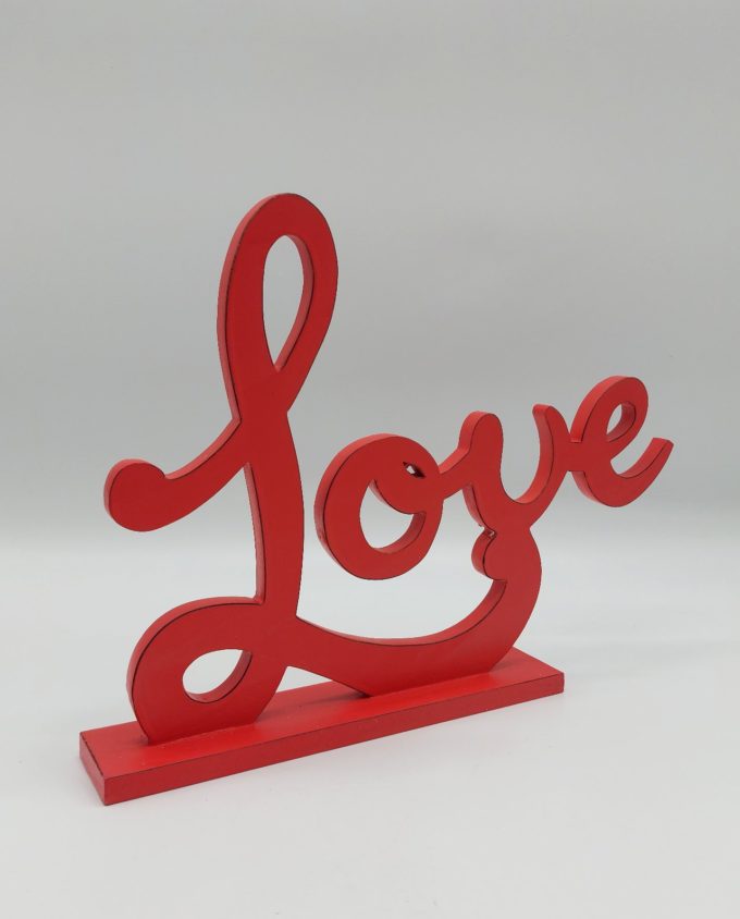 Love Wooden on Stand