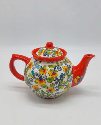Teapot Ceramic Hand Painted Flowers
