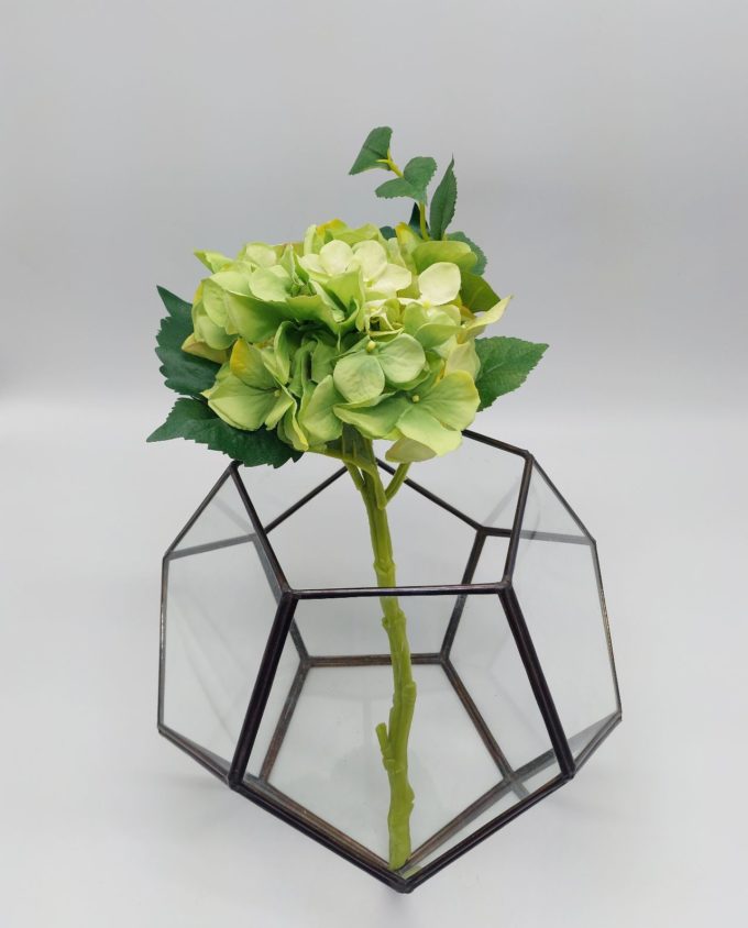 Hydrangea Green Fabric Height 38 cm