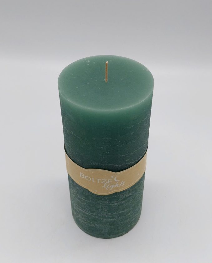 Candle Green Pillar Height 20 cm Diameter 9 cm