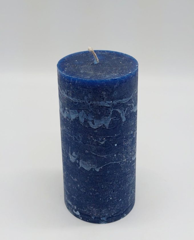 Candle Blue Pillar Aromatic Height 14 cm Diameter 7 cm