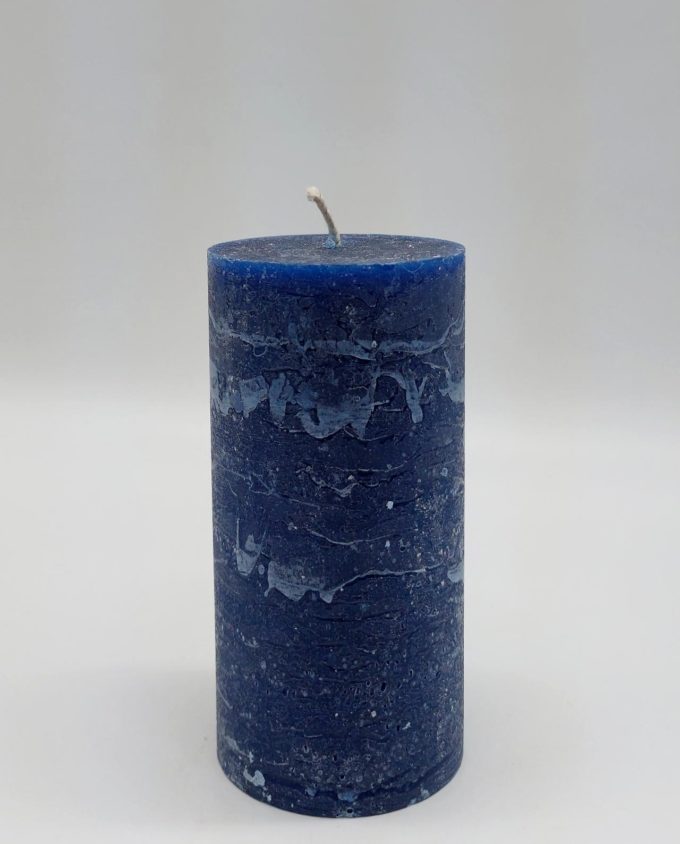 Candle Blue Pillar Aromatic Height 14 cm Diameter 7 cm