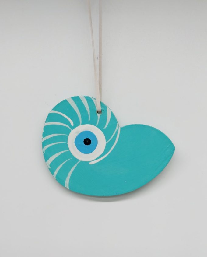 Seashell Evil Eye Wooden Handmade 10.5 cm x 8 cm