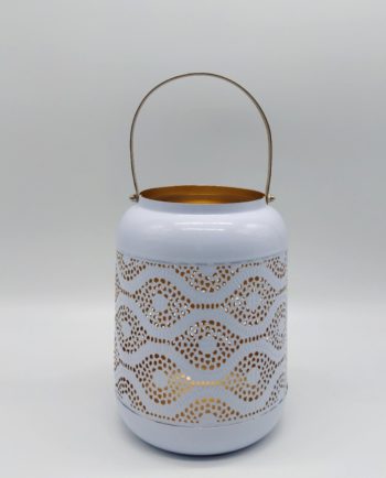 Lantern Metal White Gold Color Height 20 cm I