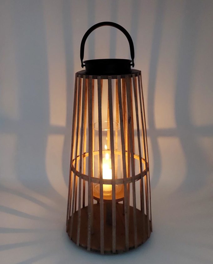 Lantern Wooden Height 51 cm Diameter 25 cm