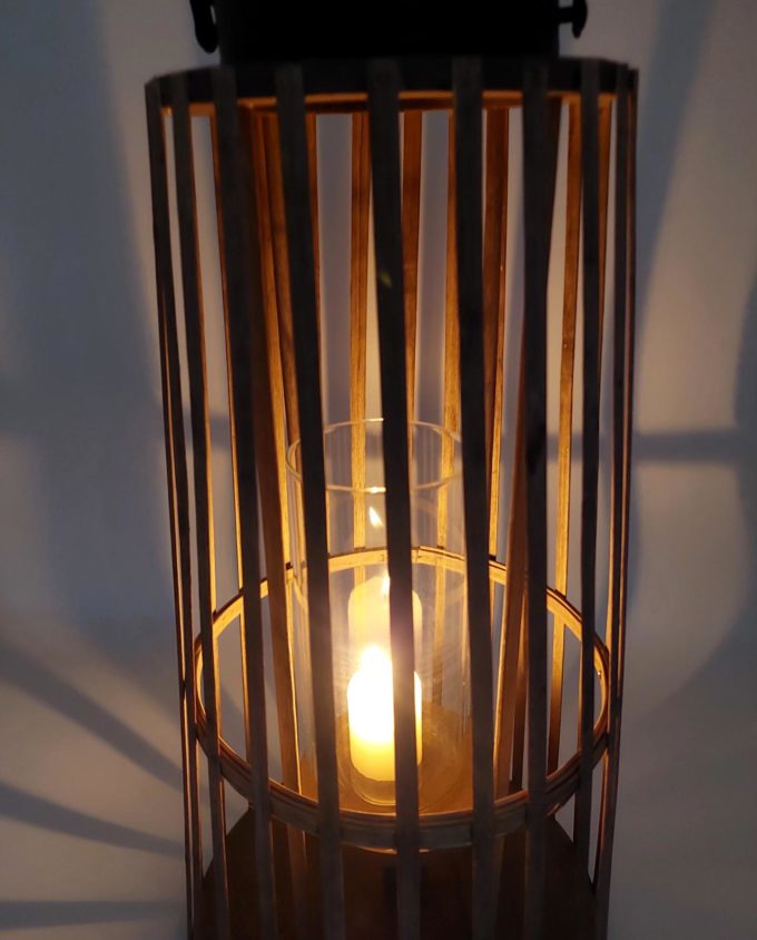 Lantern Wooden Height 51 cm Diameter 25 cm