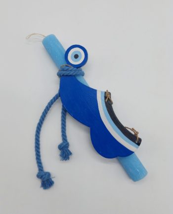 Easter Candle Blue Charouhi Evil Eye