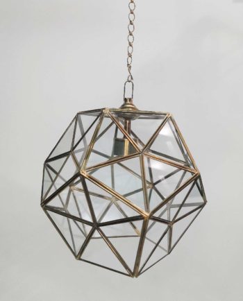 Lamp Hanging Copper & Glass Diameter 30 cm