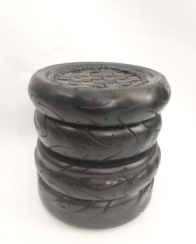 Stool made from bike tires