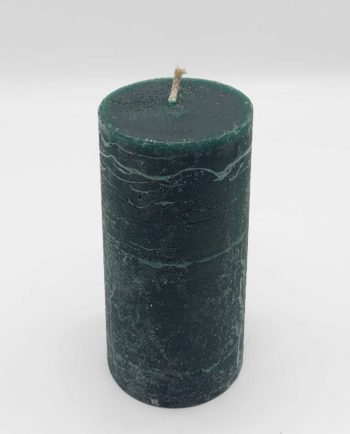 Candle Dark Green Pillar Aromatic Height 14 cm Diameter 7 cm