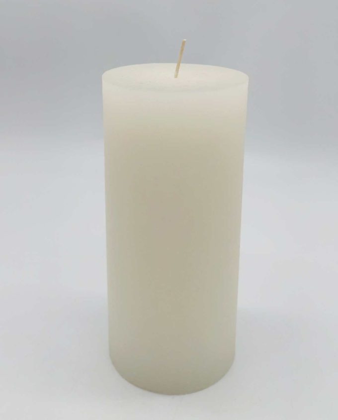 Κερί ρουστικ άσπρο ύψος 20 cm διαμέτρου 9 cm