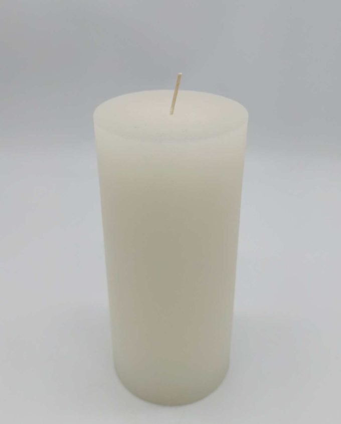 Κερί ρουστικ άσπρο ύψος 20 cm διαμέτρου 9 cm