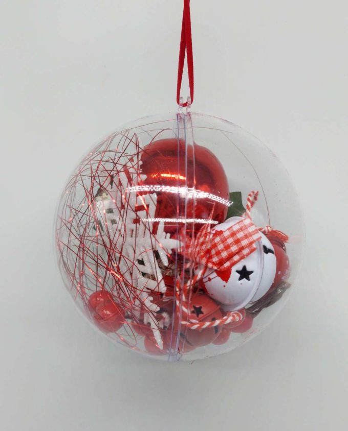 Ball diameter 12 cm with christmas decor
