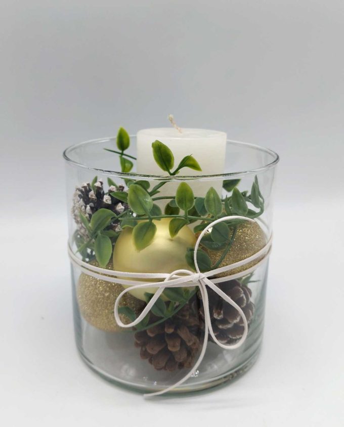 Christmas Arrangement Aromatic White Candle