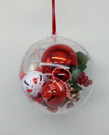 Ball diameter 12 cm with christmas decor