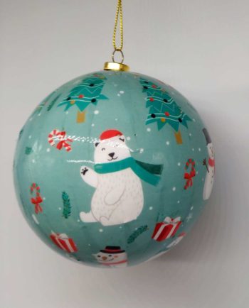 Christmas Ball Pοllar Bears Diameter 10 cm