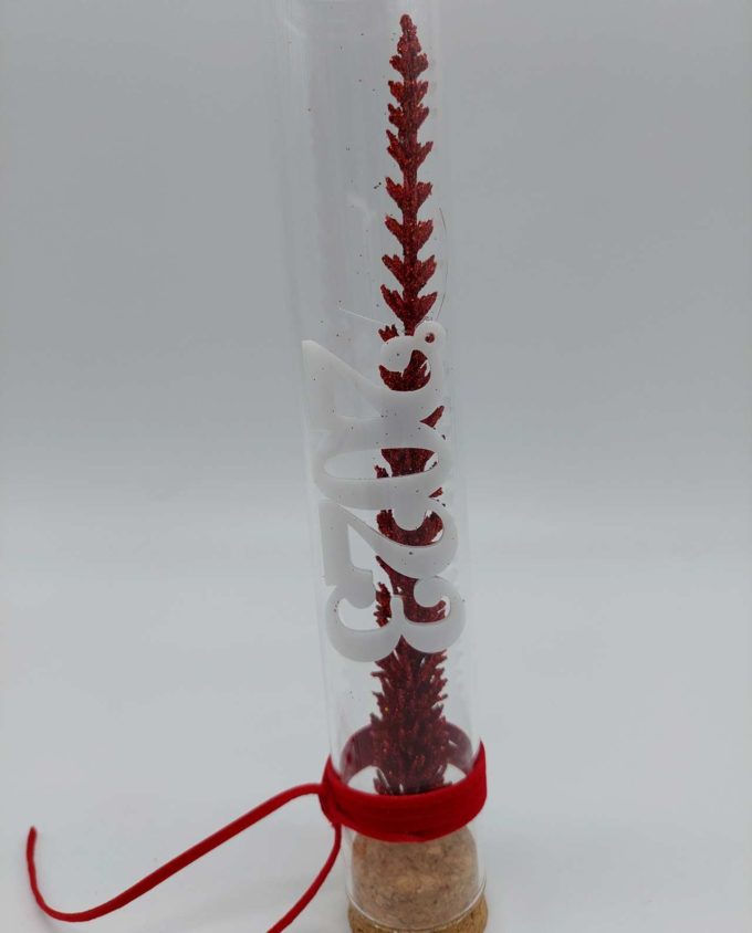 Lucky 2023 Glass Cylinder Red Leaf