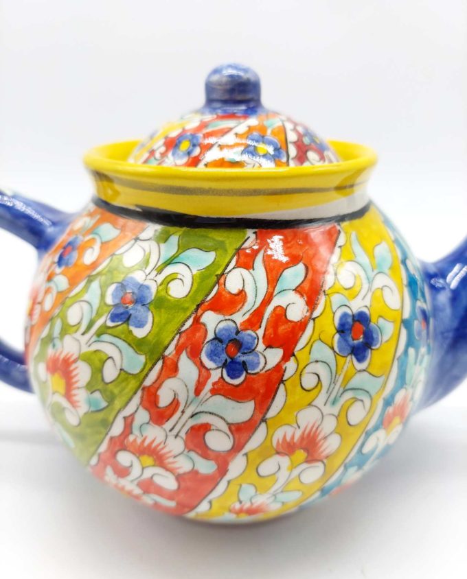 Teapot Ceramic Hand Painted Flowers