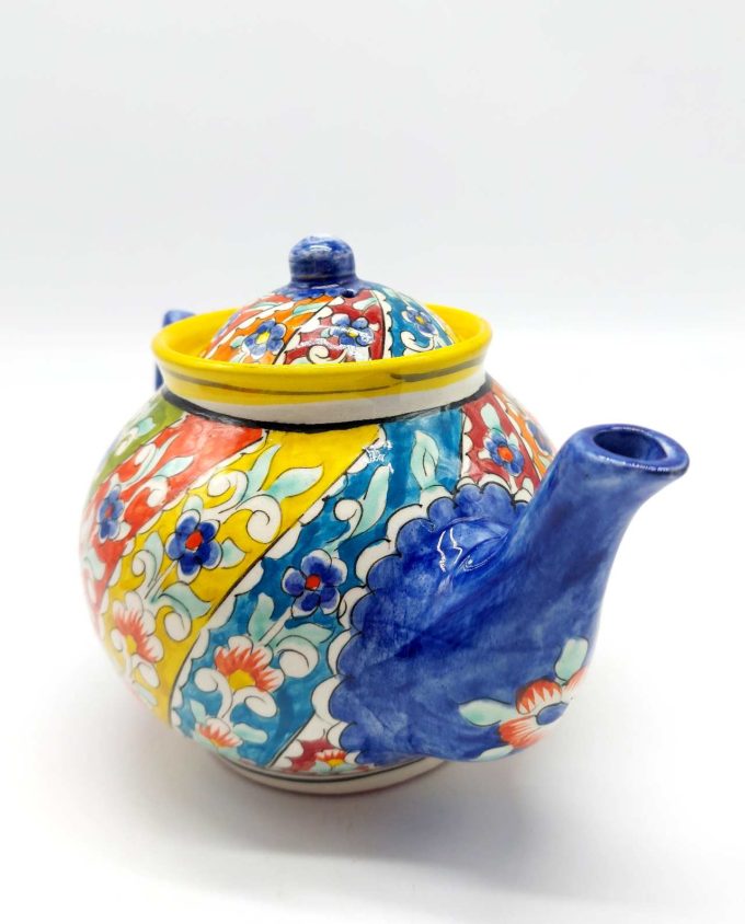 Teapot Ceramic Hand Painted Flowers