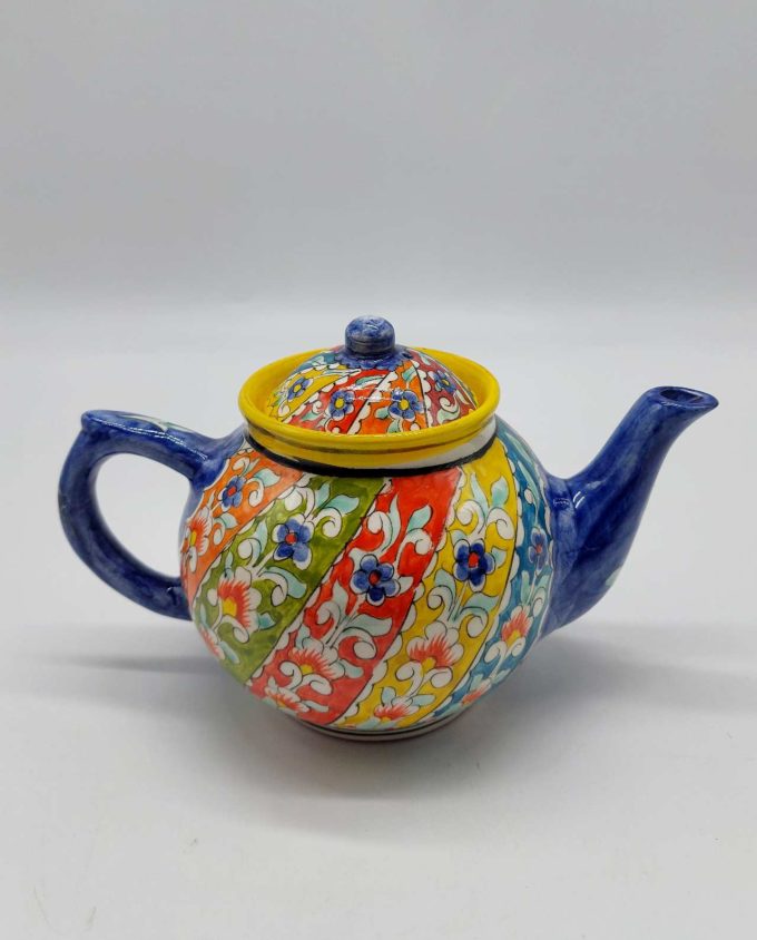 Teapot Ceramic Hand Painted Flowers