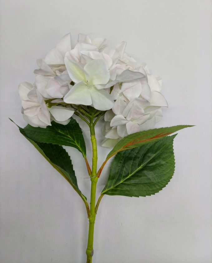 Hydrangea Fabric Artificial White Height 65 cm