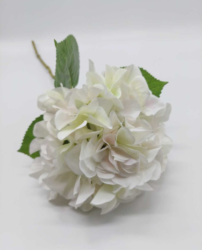 Hydrangea Fabric Artificial White Height 65 cm