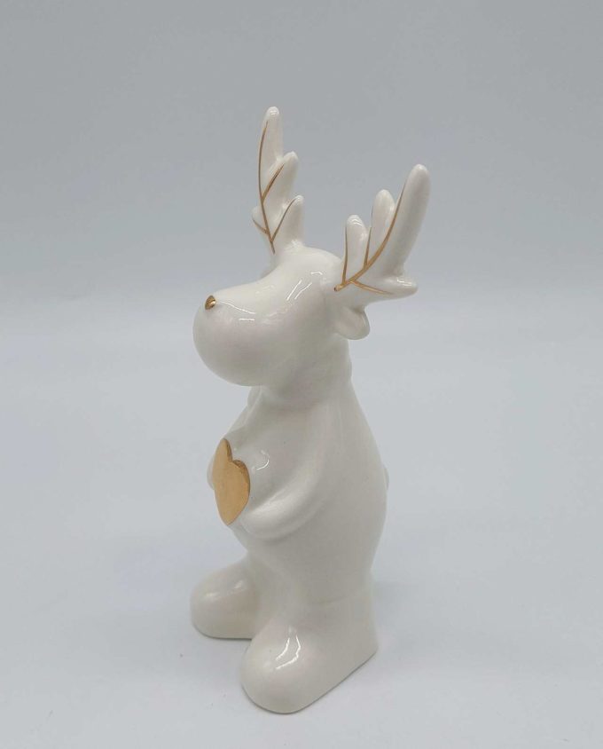 Reindeer Ceramic with Heart