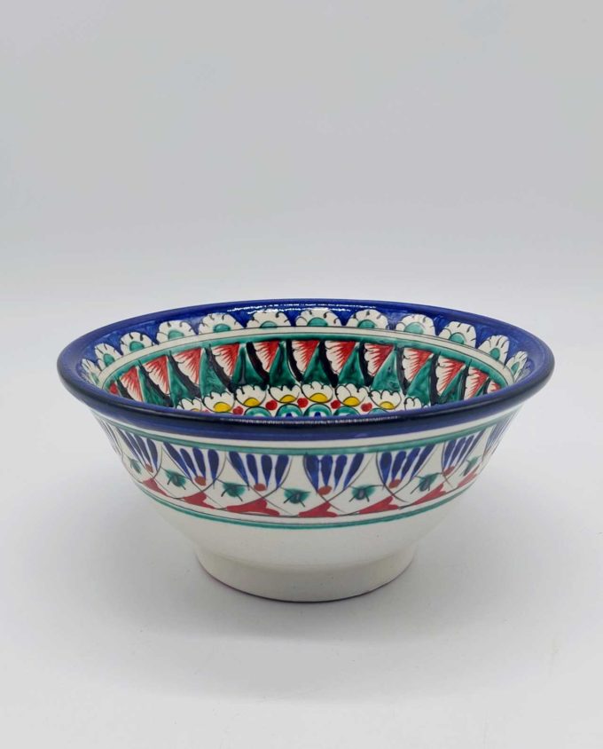 Bowl Ceramic Handpainted Blue Patterns