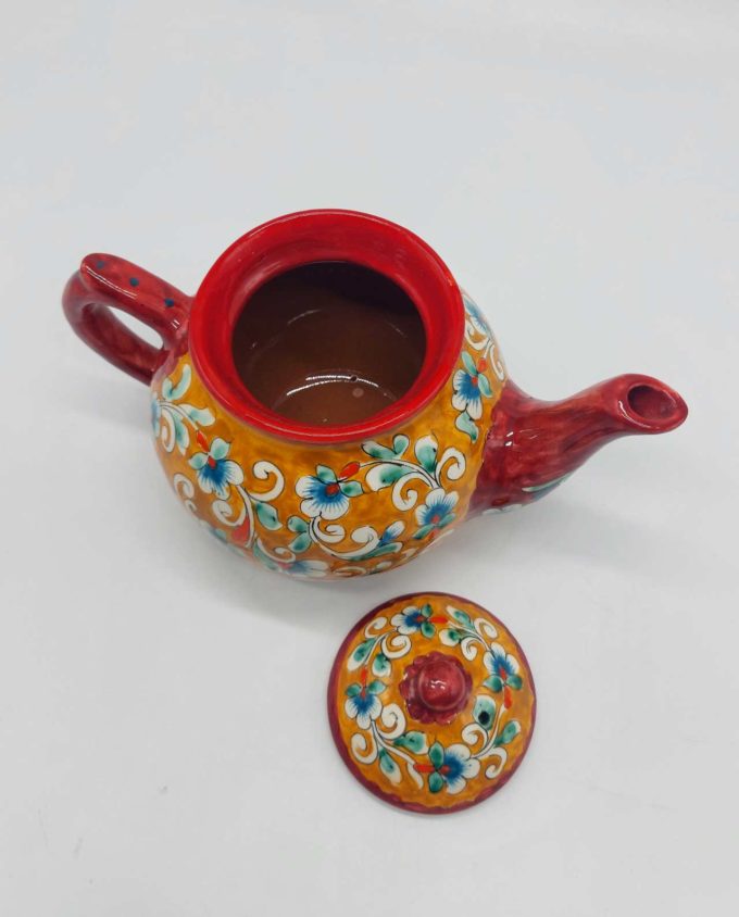 Teapot Ceramic Hand Painted Flowers