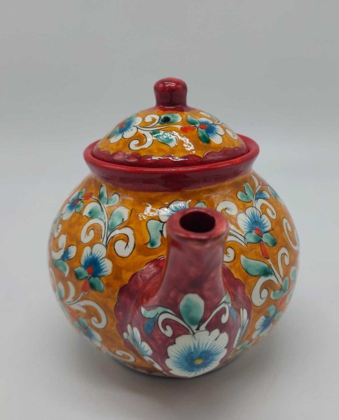 Teapot Ceramic Hand Painted Flowers